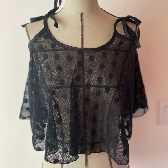 BlackMilk Polkadot Mesh Capelette - Picture 4 of 4